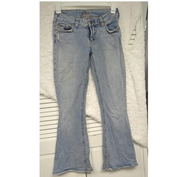 Silver Jeans Co. Y2K Bootcut Jeans Women's‎ Size 29 Light Wash Distressed Denim - Picture 1 of 10